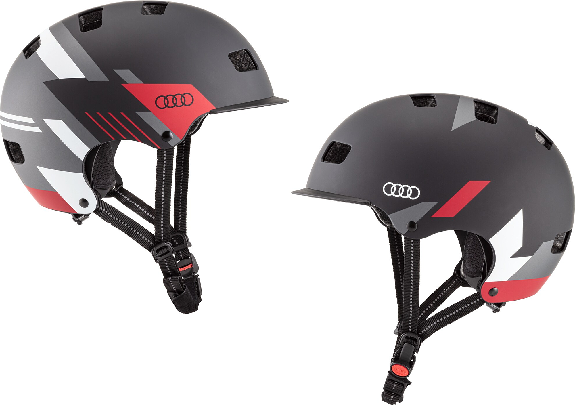 leerling perspectief meerderheid Audi - Helm voor e-scooter en fiets, maat L (58-61 cm), zwart/rood/wit