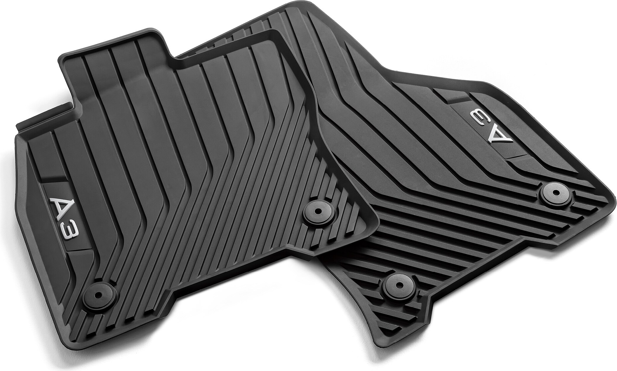 Tapis de sol en caoutchouc pour Audi A3 8P (2003-2012) - tapis de voiture -  noir - Geyer & Hosaja - 839/4C